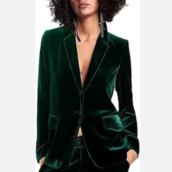 Ricki's Green Velvet Fitted Blazer - Picture 17 of 17
